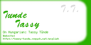 tunde tassy business card